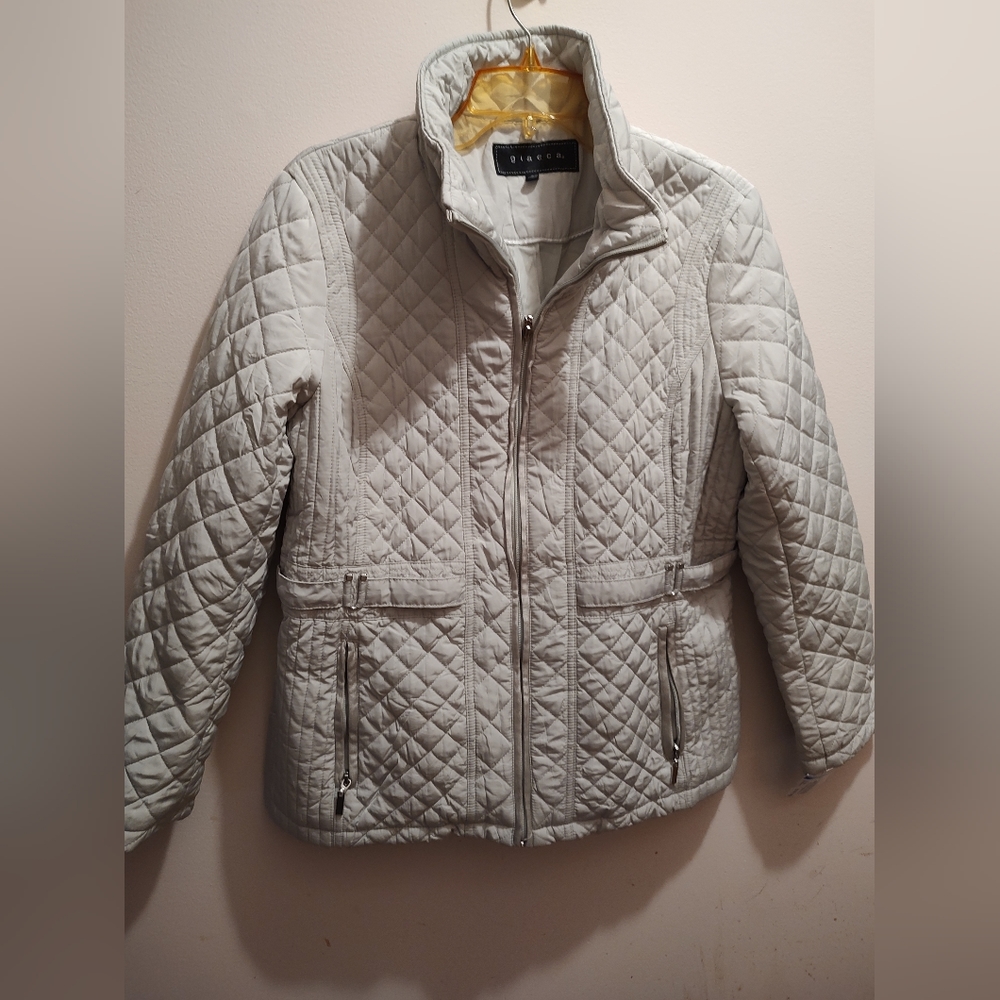 Women's Giacca large light gray quilted jacket